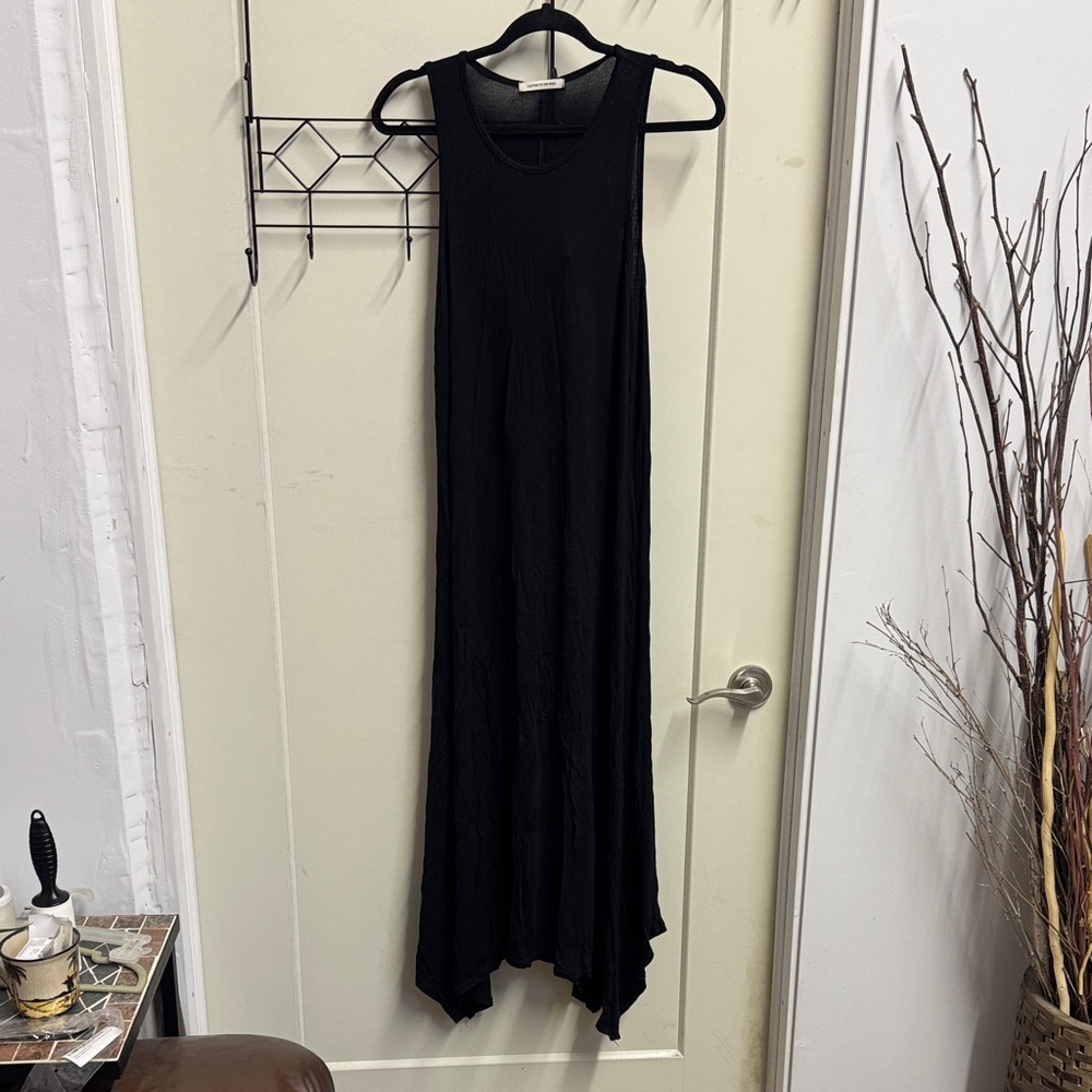 Caution To The Wind Anthropologie Black Sleeveless Asymmetrical Maxi Dress M